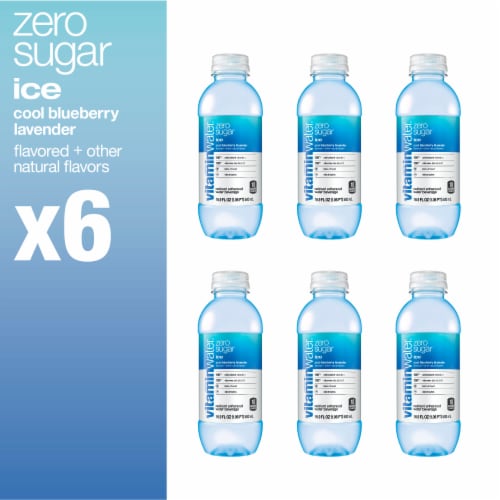 Vitaminwater® Zero Electrolyte Enhanced Ice Blueberry Lavender Flavored Bottled Water Perspective: top