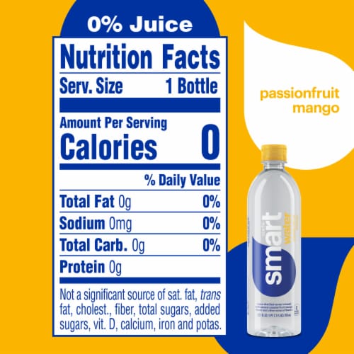 Smartwater® Distilled Passionfruit Mango Flavored Bottled Water Perspective: top