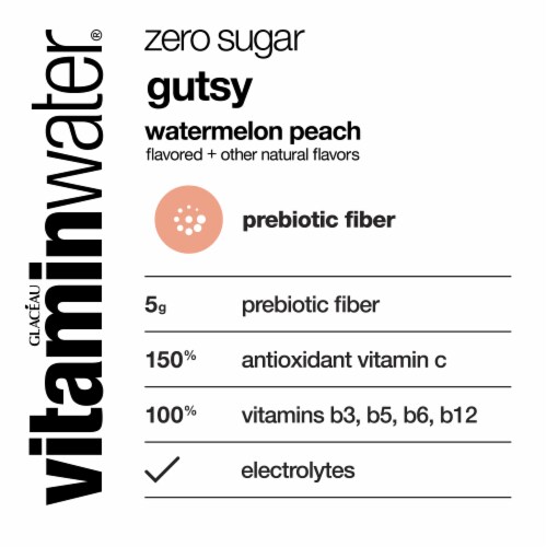Vitaminwater® Zero Sugar Gutsy Flavored Bottled Water Perspective: top
