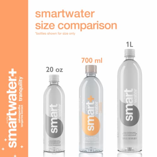 Smartwater+ Tranquility Ashwagandha Tangerine Flavored Bottled Water Perspective: top