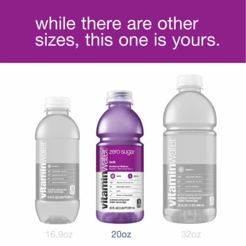Vitaminwater® Zero Sugar Look Blueberry Hibiscus Flavored Bottled Water Perspective: top