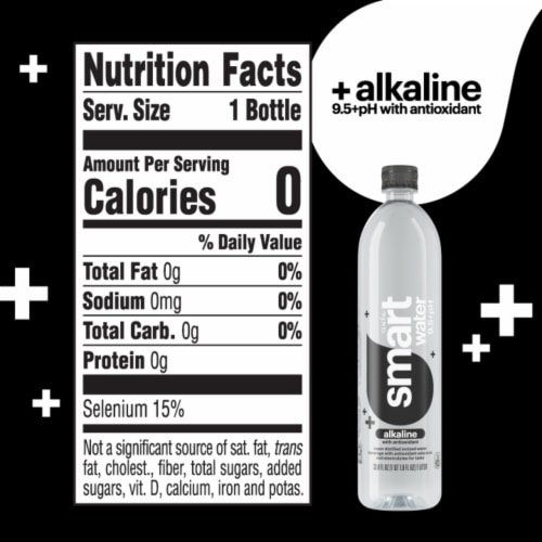 Smartwater® Alkaline With Antioxidants Vapor Distilled Electrolyte Enhanced Bottled Water Perspective: top