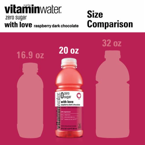 Vitaminwater® With Love Raspberry Dark Chocolate Flavored Bottled Water Perspective: top