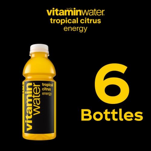 vitaminwater® Energy Tropical Citrus Flavored Bottled Water Beverages Perspective: top