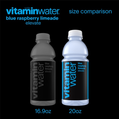 vitaminwater® Elevate Blue Raspberry Limeade Flavored Bottled Water Beverage Perspective: top