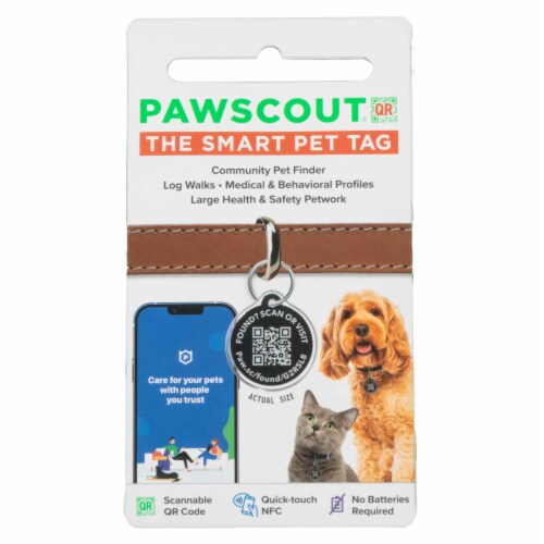 Pawscout QR Smart Pet Tag for Dogs and Cats Perspective: top