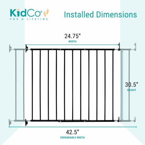 KidCo G2001 Safeway Top of Stairs Quick Release Baby Gate, 42.5 x 30.5 In, Black Perspective: top