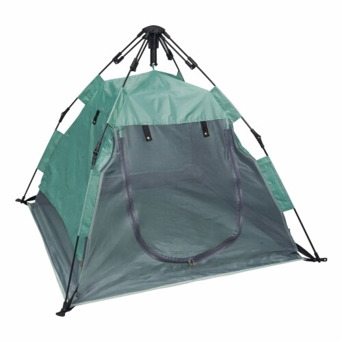 KidCo PeaPod Camp Lightweight Portable Baby Toddler Travel Bed Tent, Seafoam Perspective: top