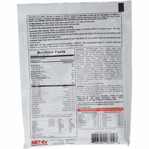MET-Rx Meal Replacement Protein Powder - 2.54 Oz Packets, 40 Count Perspective: top
