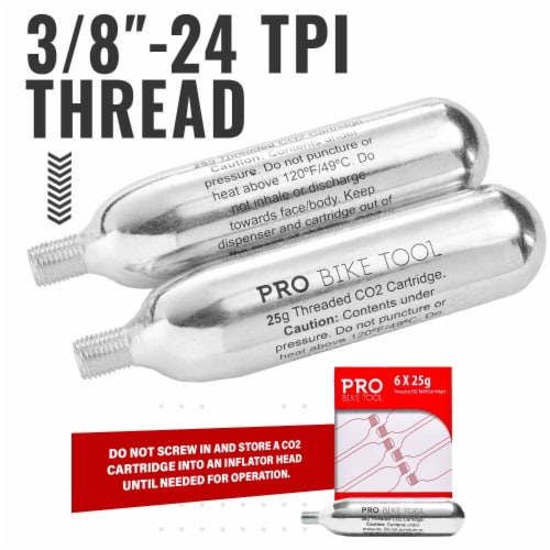 CO2 Cartridges with Threaded Connection 6 x 25g 25g Threaded 6 Pack Smith s Food and Drug