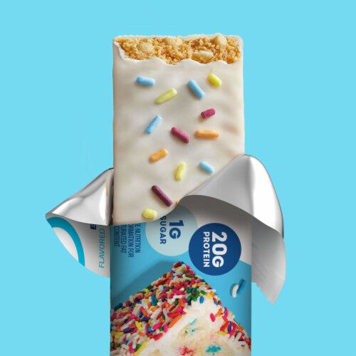 ONE Protein Bar Birthday Cake with 20g Protein and 1g Sugar Perspective: top