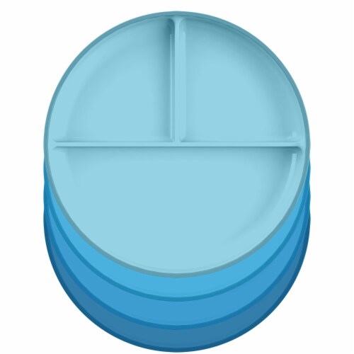 TarHong Wheat Poly Propylene Divided Plates - Blue Perspective: top