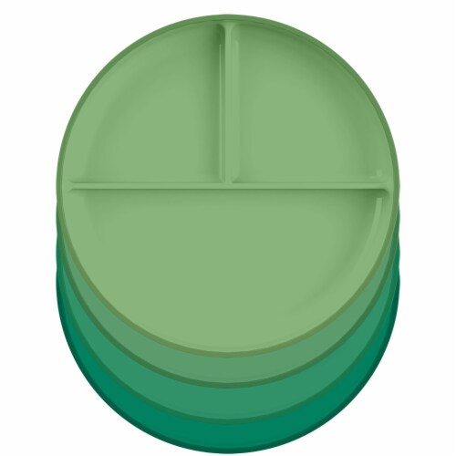 TarHong Wheat Poly Propylene Divided Plates - Green Perspective: top