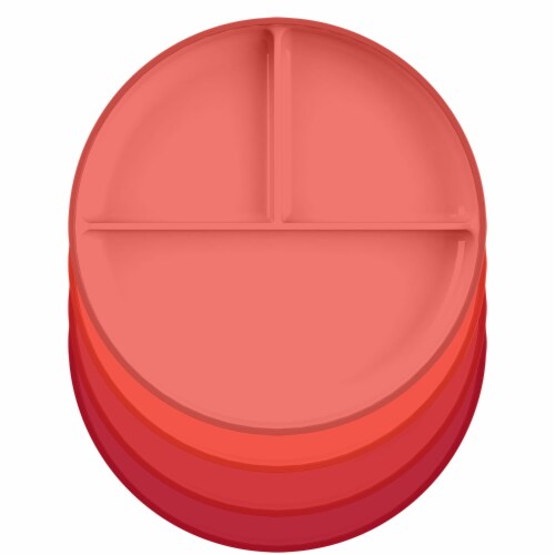 TarHong Wheat Poly Propylene Divided Plates - Red Perspective: top
