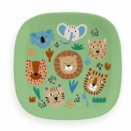 TarHong Wheat Poly Propylene Square Plate - Green Jungle Perspective: top