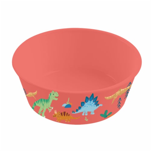 TarHong Wheat Poly Propylene Round Bowl - Red Dinosaur Perspective: top