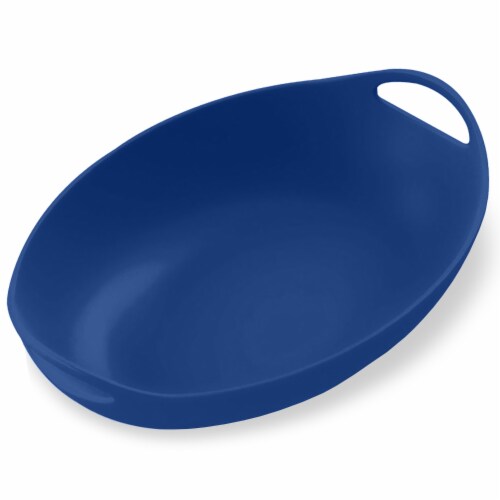 TarHong Wheat Straw PP Handled Serve Bowl - Blue Perspective: top