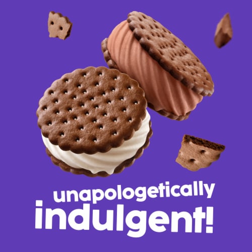 Skinny Cow Chocolate and Vanilla Double Trouble! Light Ice Cream Sandwiches, 4 Count Perspective: top