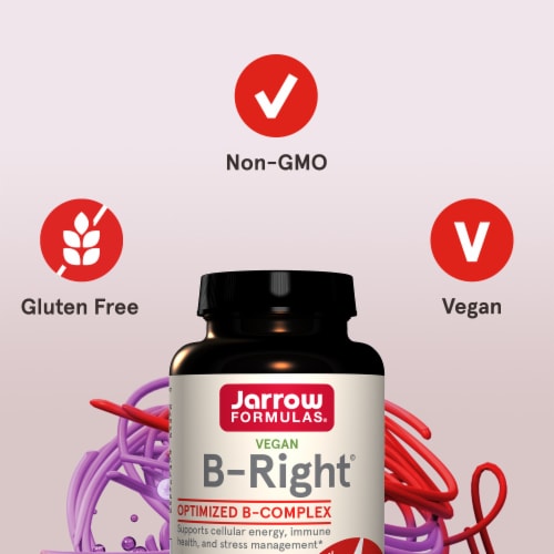 Jarrow Formulas® B-Right® Optimized B-Complex Capsules Perspective: top