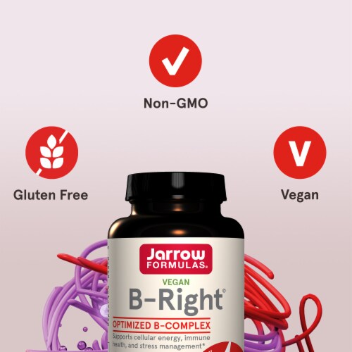 Jarrow Formulas® B Right® Optimized B-Complex Capsules Perspective: top