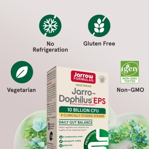 Jarrow Formulas® Jarro-Dophilus® EPS Daily Gut Balance Probiotic Capsules Perspective: top
