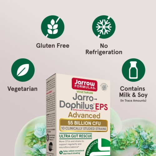 Jarrow Formulas® Jarro-Dophilus® EPS Advanced Probiotic Capsules 55 Billion CFU Perspective: top