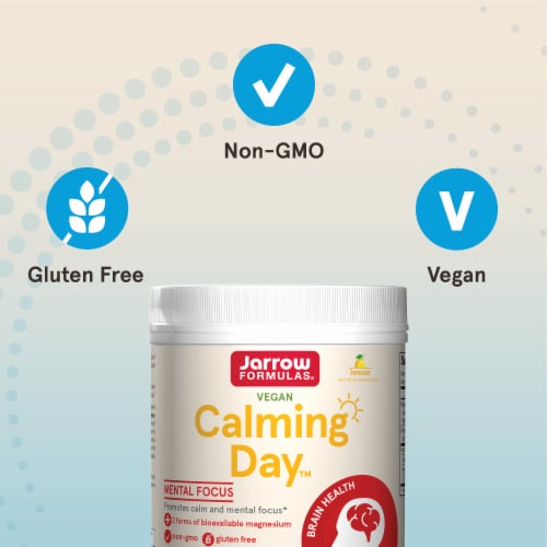 Jarrow Formulas® Calming Day™ for Mental Focus Lemon Flavor Powder Perspective: top