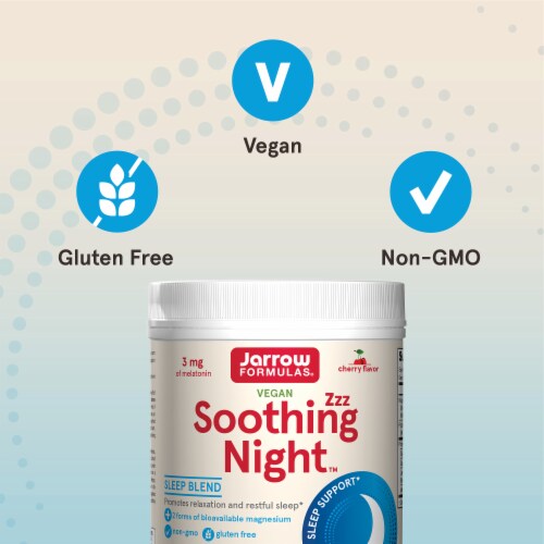 Jarrow Formulas® Soothing Night™ Sleep Blend Cherry Flavored Powder Perspective: top