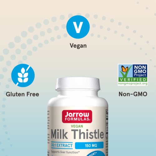 Jarrow Formulas® Milk Thistle Standardized Silymarin Extract Capsules 150 mg Perspective: top