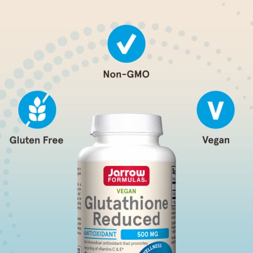 Jarrow Formulas® Glutathione Reduced Intracellular Antioxidant Capsules 500 mg Perspective: top