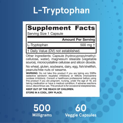 Jarrow Formulas® LTryptophan Relaxation Support Capsules Perspective: top