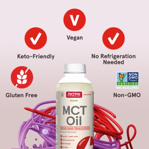 Jarrow Formulas® Unflavored Medium Chain Triglycerides (MCT) Oil Perspective: top