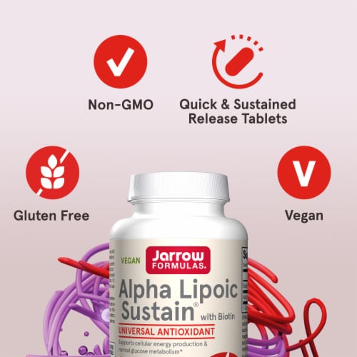 Jarrow Formulas® Alpha Lipoic Sustain® with Biotin Tablets 300 mg Perspective: top