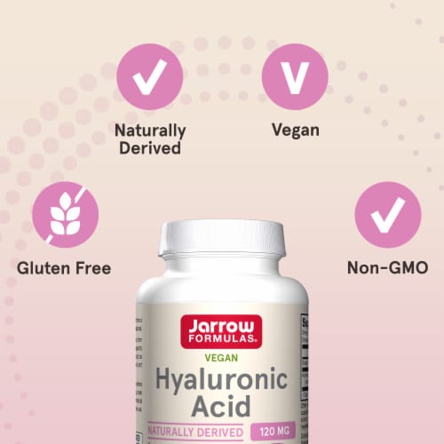 Jarrow Formulas® Naturally Derived Hyaluronic Acid Capsules 120 mg Perspective: top