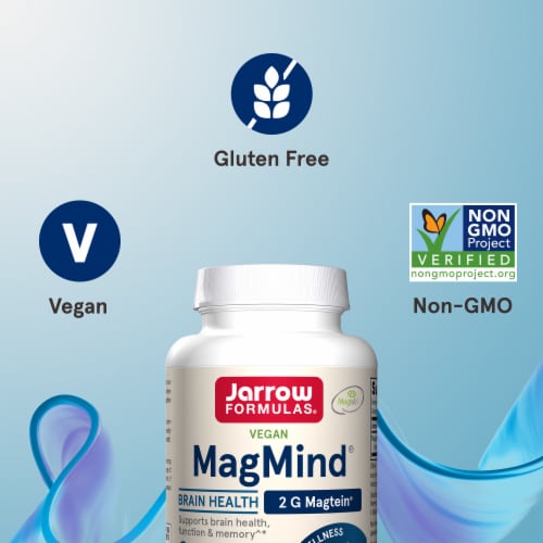 Jarrow Formulas® MagMind® Brain Health with Magtein® for Memory Support Capsules Perspective: top
