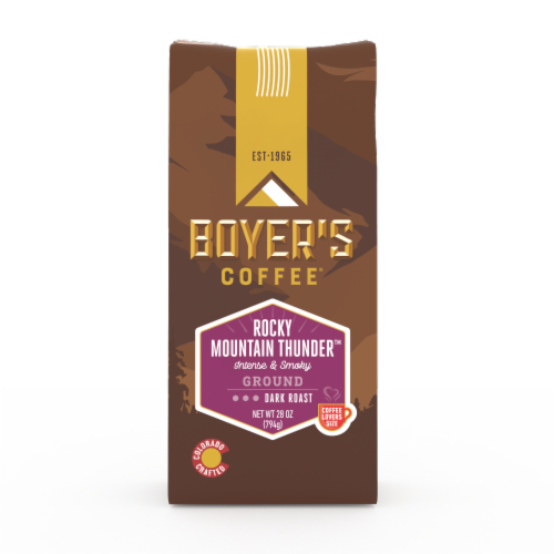 Boyer's Coffee™ Rocky Mountain Thunder Dark Roast Ground Coffee Perspective: top