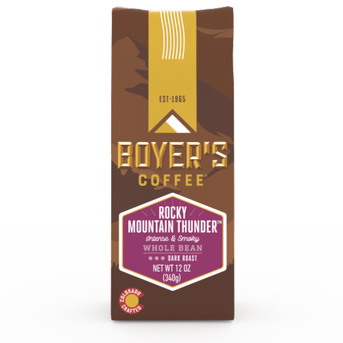 Boyer's Coffee™ Rocky Mountain Thunder Dark Roast Whole Bean Coffee Perspective: top