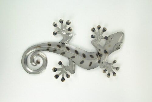 J.D. Yeatts - 23 Inch Metal Gecko Sculpture Wall Hanging Art Home Decor