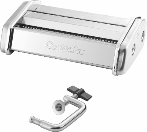 Cucina Pro Pasta Maker Machine Chrome Coated Steel Construction w Attachments Manual Crank 1 unit Foods Co