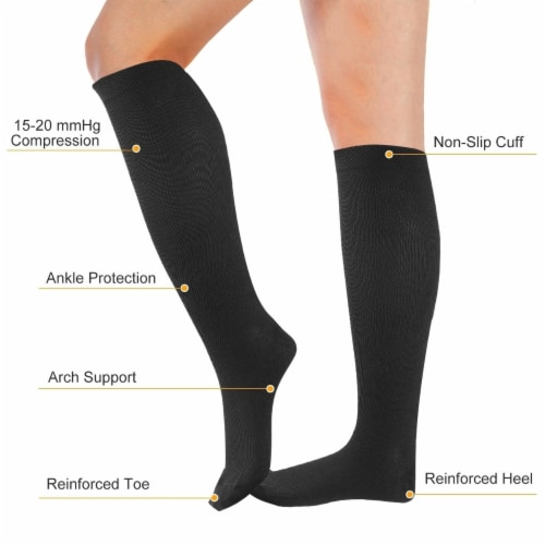 Unisex Compression Socks 15-20 mmHg Graduated Support Sports Fitness Socks Perspective: top
