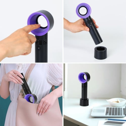 Portable Handheld Bladeless Fan Rechargeable Cooling Usb Fan Desktop Use Fan With 3 Gears Le 1 unit Gerbes Super Markets
