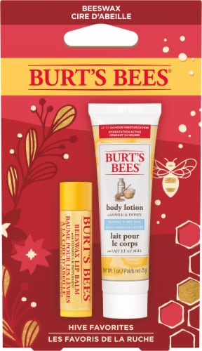 Burt's Bees Hive Favorites Lip Balm and Body Lotion Holiday Gift Set Perspective: top