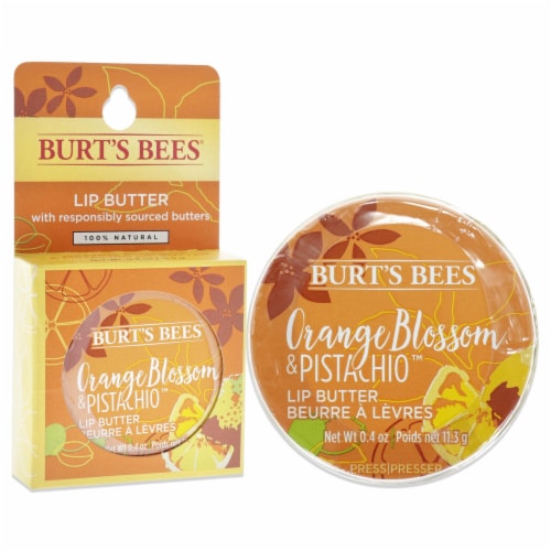 Burt's Bees Natural Moisturizing with Orange Blossom & Pistachio Lip Butter Perspective: top