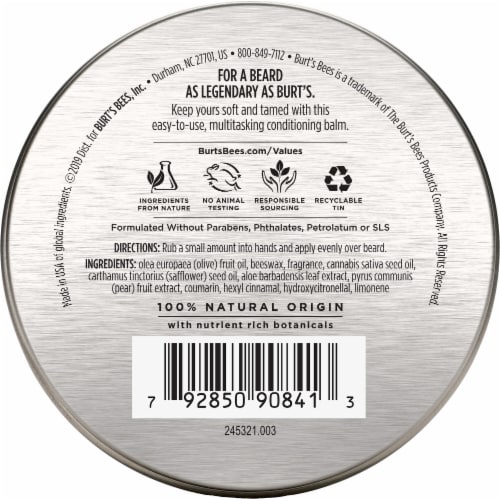 Burts Bees Conditioning Aloe and Hemp Beard Balm for Men Perspective: top