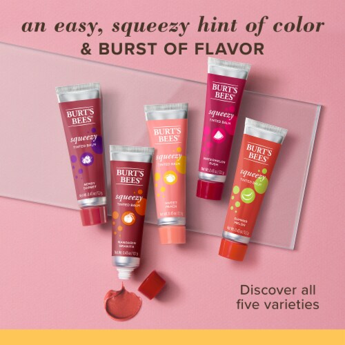 Burt's Bees Squeezy Watermelon Rush Tinted Lip Balm Perspective: top