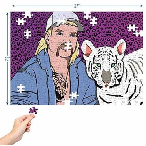 Gentle Joe Tiger King Jigsaw Puzzle 1000ct Piece Pop Culture Premium Quality Chunky Custard Perspective: top
