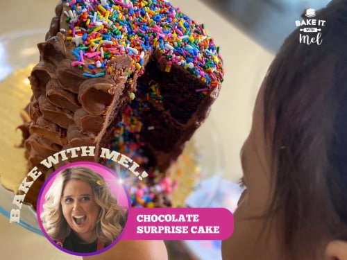 Bake it With Mel - Chocolate Cake Surprise Baking Activity Kit Perspective: top