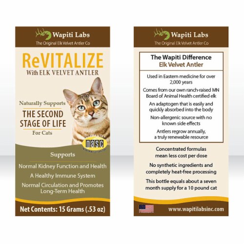 Wapiti ReVitalize -Joint, Hips, Overall & Immune Support Supplement for older Cats Perspective: top
