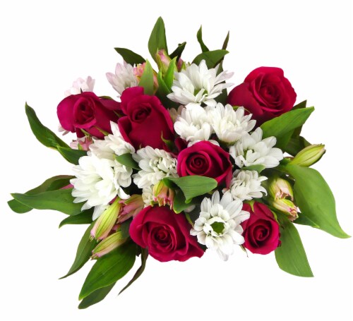 Summer Sizzle Rose Bouquet Perspective: top