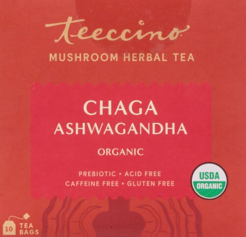 Teeccino® Chaga Ashwagandha Mushroom Herbal Tea Perspective: top